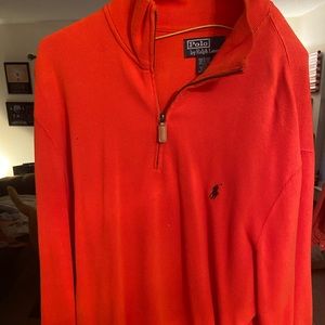 Ralph Lauren Orange quarter zip sweater